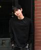 Awodeijeu Layered Stripe Henley Neck Long Sleeve [Black]