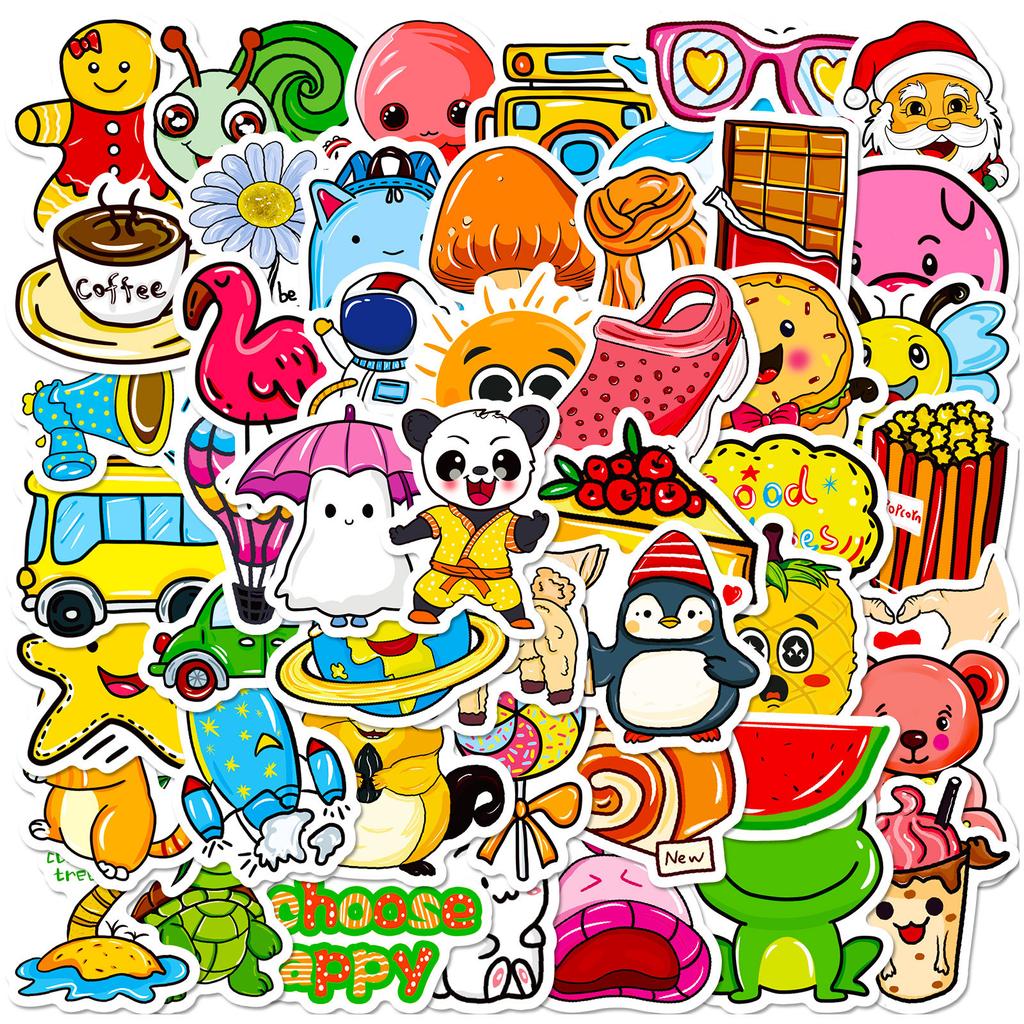 Create 50 Small Fresh And Cute Wind Stickers Diy Can Be Repeatedly Pasted Waterproof Hand Tent Goo Card Sticker