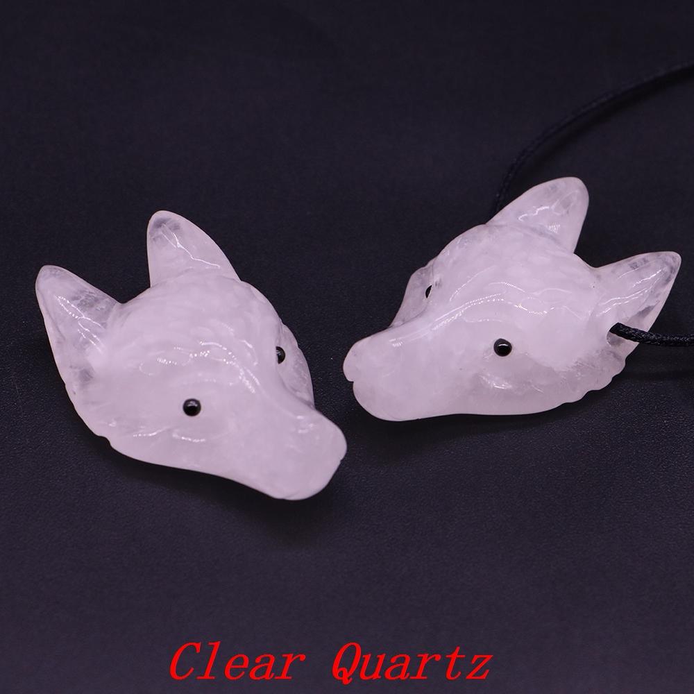 Testa di Lupo in Pietra Naturale da 1,5" Cristallo Curativo Reiki Animale Scolpito a Mano Statuetta Decorazione in Pietra Preziosa Fai da Te Accessori per Gioielli Regali