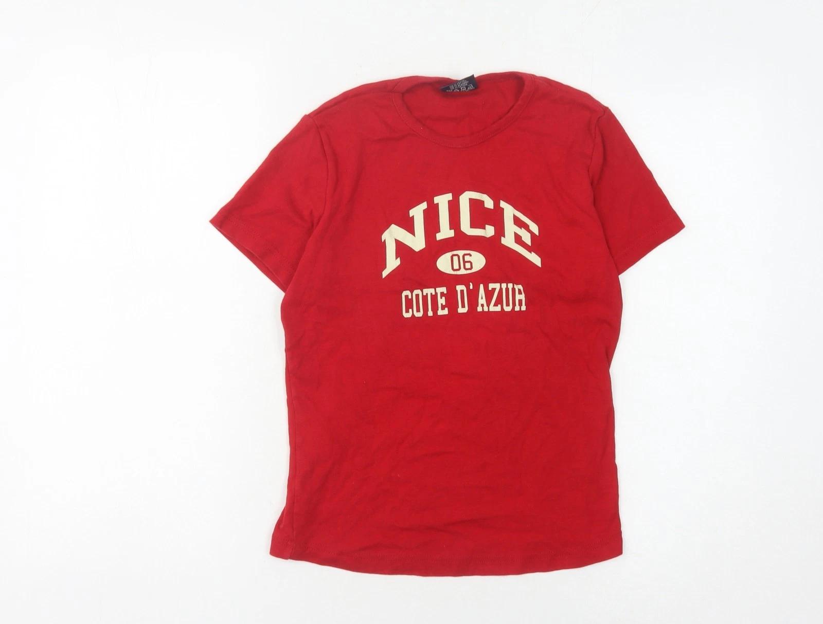 

F. Spirit Unisex Red Cotton T-Shirt, Size L L