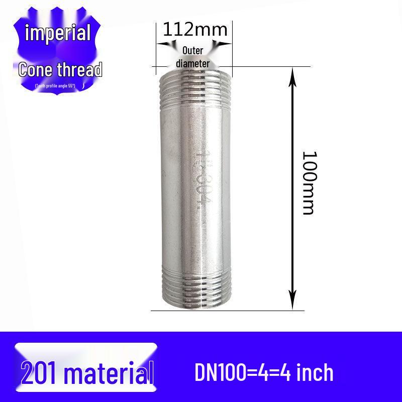 201/304 Stainless Steel Double-Ended Stud, 100mm, External Double Thread, DN15 20