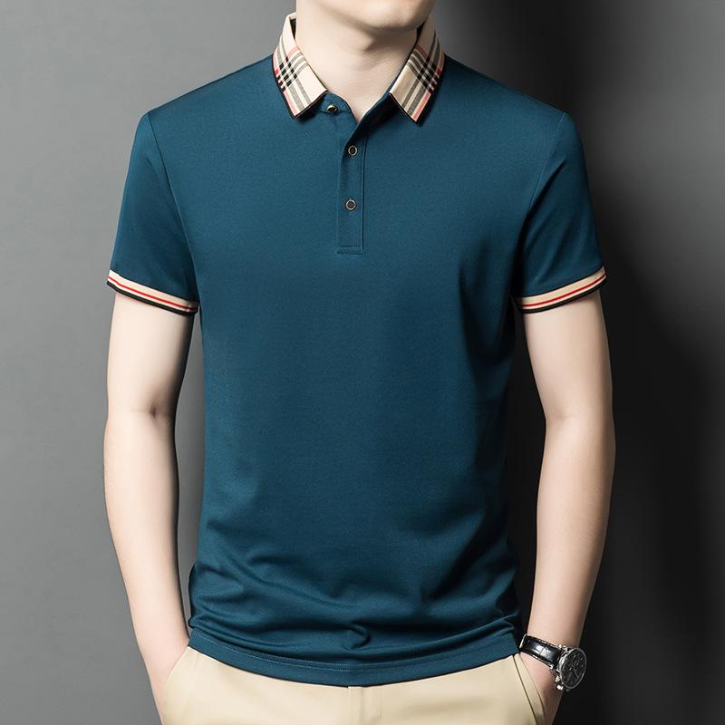 

Short-sleeved T-shirt Men s Summer Business Casual Breathable Lapel Polo Shirt Men s Cotton Top T-shirt