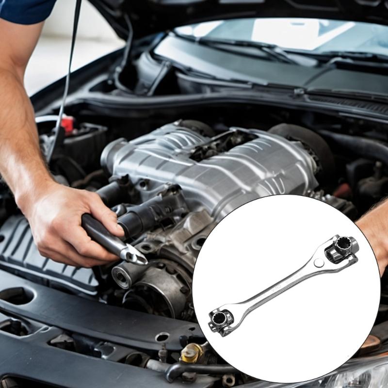 Professional Socket Wrench Spanner 8 in 1 Alloy Steel Construction 360°Swivel Head Tight Space Access 5/16in-3/4in