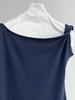 LUXI Asymmetrical One-Shoulder Waffle Knit Top - Summer Slim Fit for Women