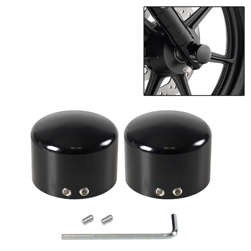 Tapa de cubierta de tuerca de eje delantero compatible con Sportster Touring Softail Dyna VRSC Electra Glides Forty Eight Motorcycle 1 par