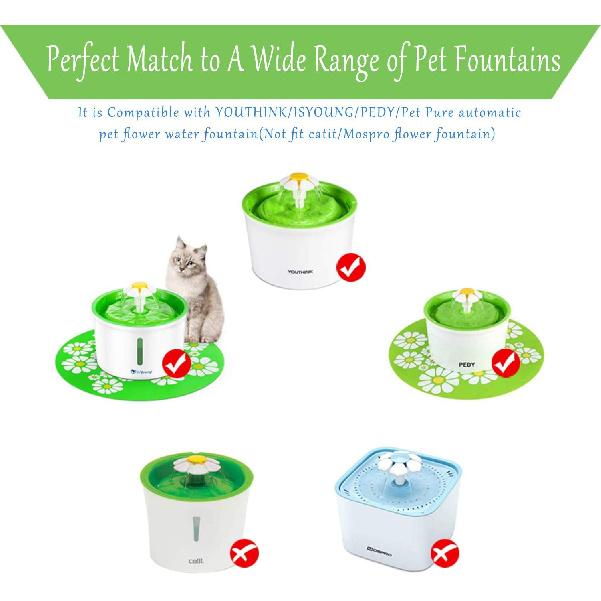 Rarloner Cat Fountain Filters ,8 Pack Pet Water Fountain Replacement Filters, Pet Fountain Filters Suitable for 1.6L Flower Fountains and Most Same