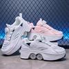 Boys/Girls Skate Roller Shoe Four-wheel Dual-use Roller Skates Double Row Walking Shoes Roller Skates Boys  Skate Shoes Girl Skate Shoes