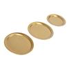 3pcs Stainless Steel Dessert Tray Mirror Polishing Process Snack Jewelry Display TrayGold