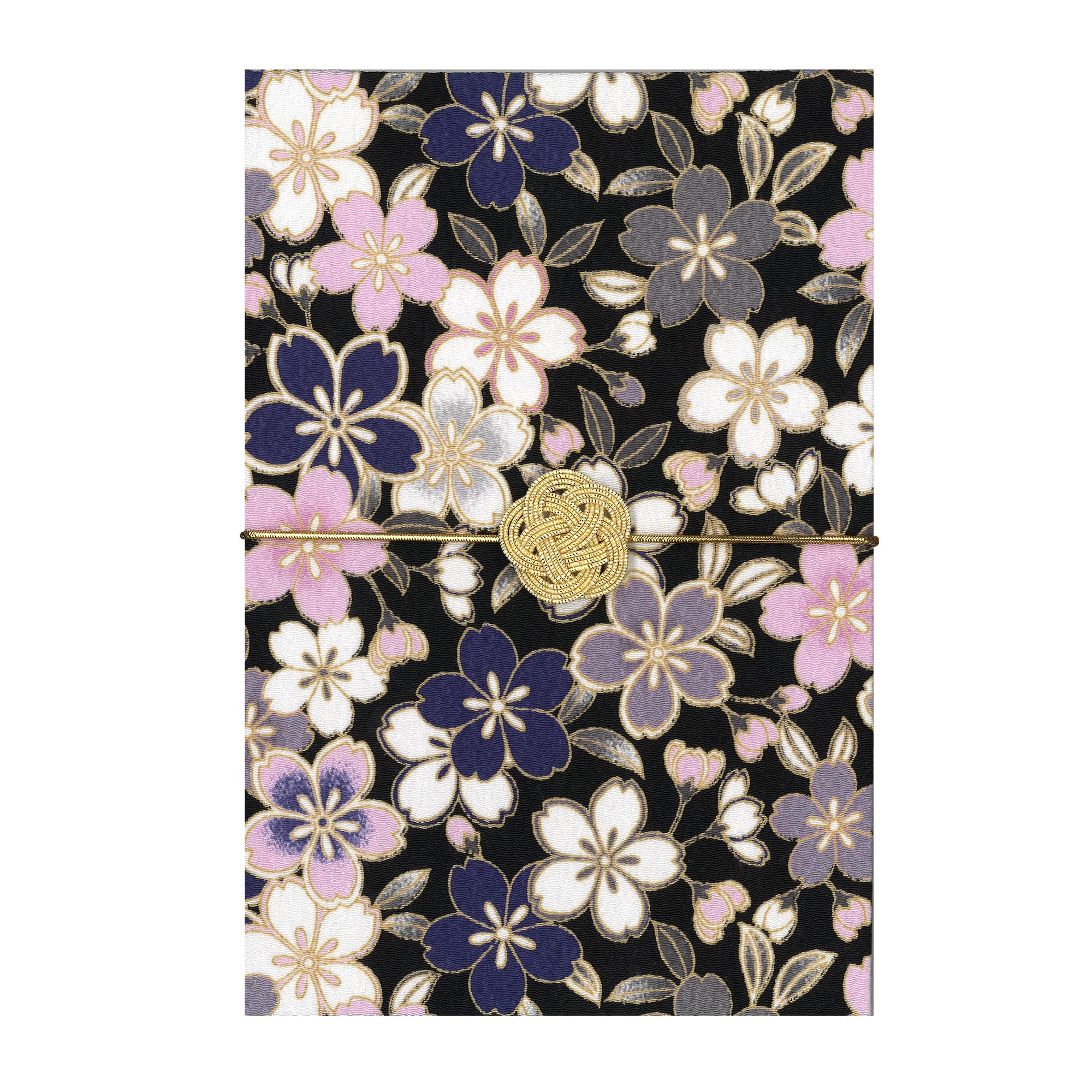 

Cute Goshuincho Stamp with Mizuhiki Rubber Double Japanese Chirimen Temple Stamp Collection Book Blossom Design Approximately 18cm (Temple Book) Band,