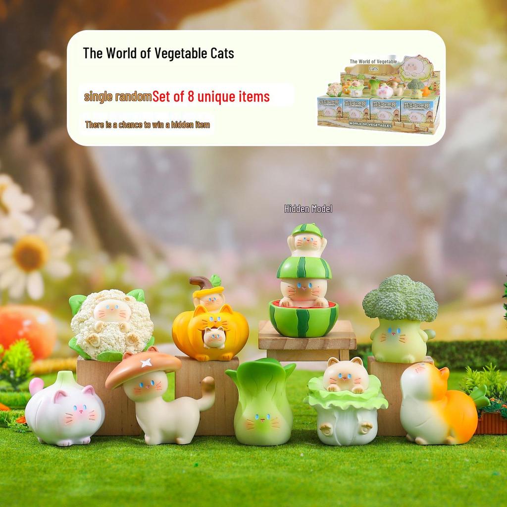 Trendy Cat Sparkling Soda Toy Blind Box – Colorful & Cute Cat Ornaments for Home or Office Décor
