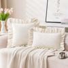 Girls Ins Style Pillow Case Velvet Ruffled Pillow Living Room Sofa Cushion Spring Simple Decoration Pillow