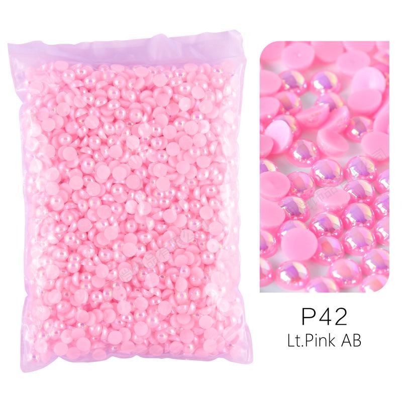ABS Imitationsperle, Flachboden Halbrund Handyhülle Zubehör DIY Nagelkunst Perlen Schmuck Harzzubehör