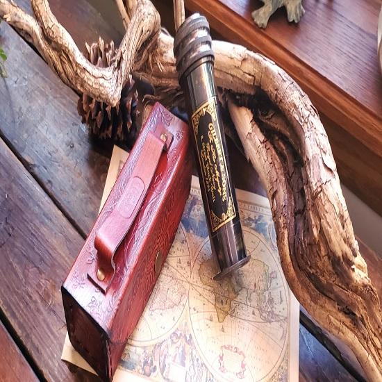 Kaleidoskop Messing Gilbert Sons Kaleidoskop mit Lederbox