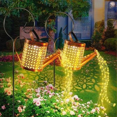 Solar-Laternen Außen Wasserdicht Metall Gießkanne Garten Deko Ornamente Hof Kunst Hängende Weglichter Gartenarbeit Geburtstagsgeschenke mit Haken