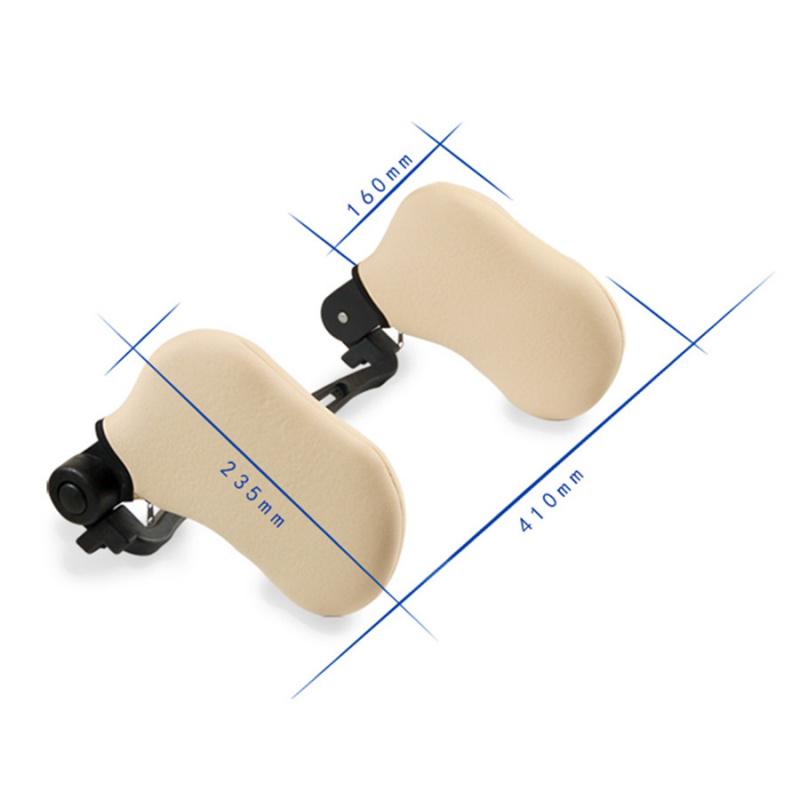 Beige Car Seat Headrest Neck Rest Pillow Neck Safety Seat Support Cushion Pad