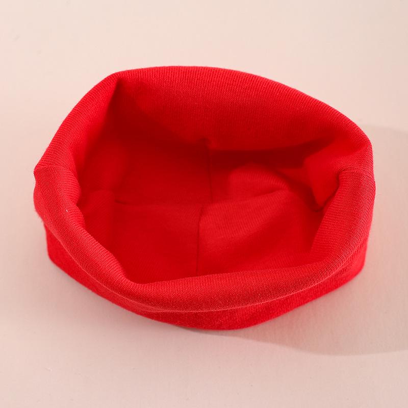 Spring & Autumn Baby Hat for Newborn Boys & Girls - Red Festive Cap for 100 Days