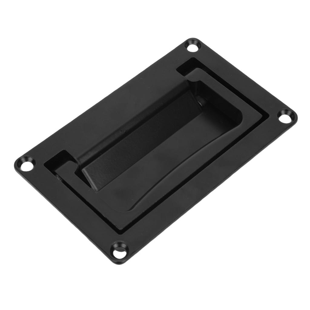 Recessed Door Pull Handle Zinc Alloy Flush Lift Recessed Hatch Handle Black Toolbox Handle with Mount Screws for Yacht