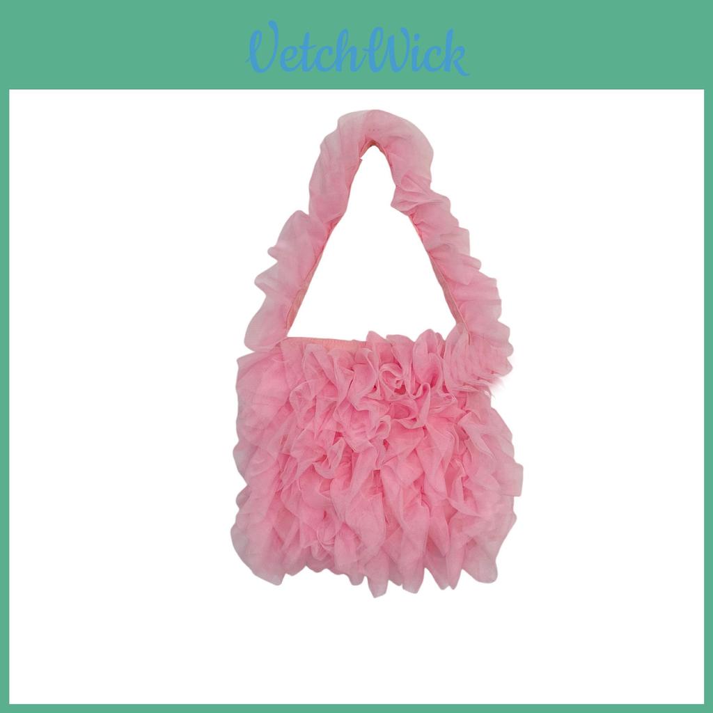 Lace Soft Sheer Ruffle Shoulder Bag For Daily Casual Women
