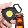 COB Small Flashlights Bright Rechargeable Keychain Mini Flashlight Portable Pocket Light with Folding Bracket Base for