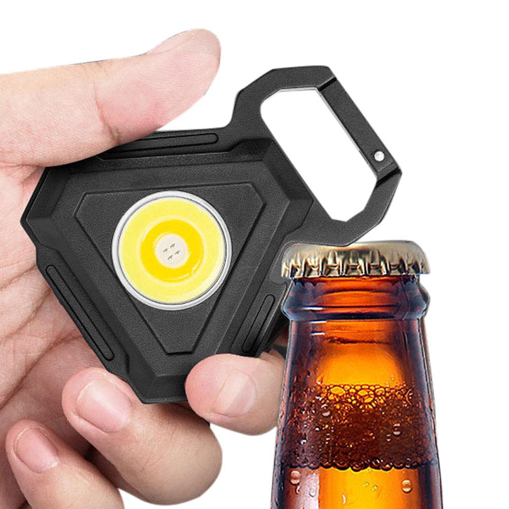 COB Small Flashlights Bright Rechargeable Keychain Mini Flashlight Portable Pocket Light with Folding Bracket Base for