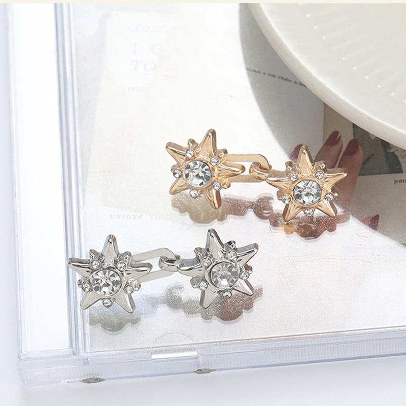 1Pair Star Diamond Jeans Button Adjustable Clips For Pant Skirts Waist Tightener Buckle Snap Button Retractable Button