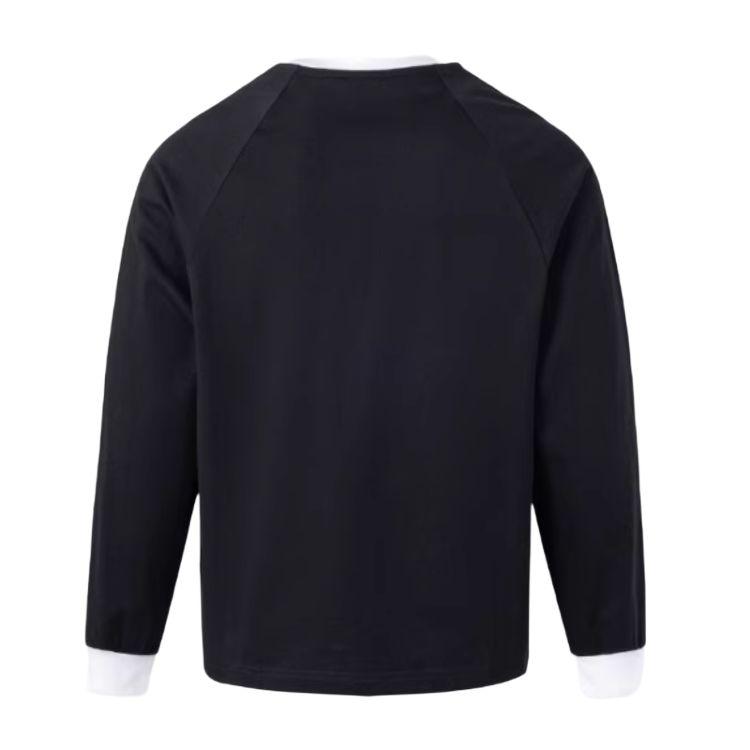 Adidas Originals Classic Series Striped Comfortable Loose Fit Long Sleeve T-Shirt Men Tops Black White KE5824