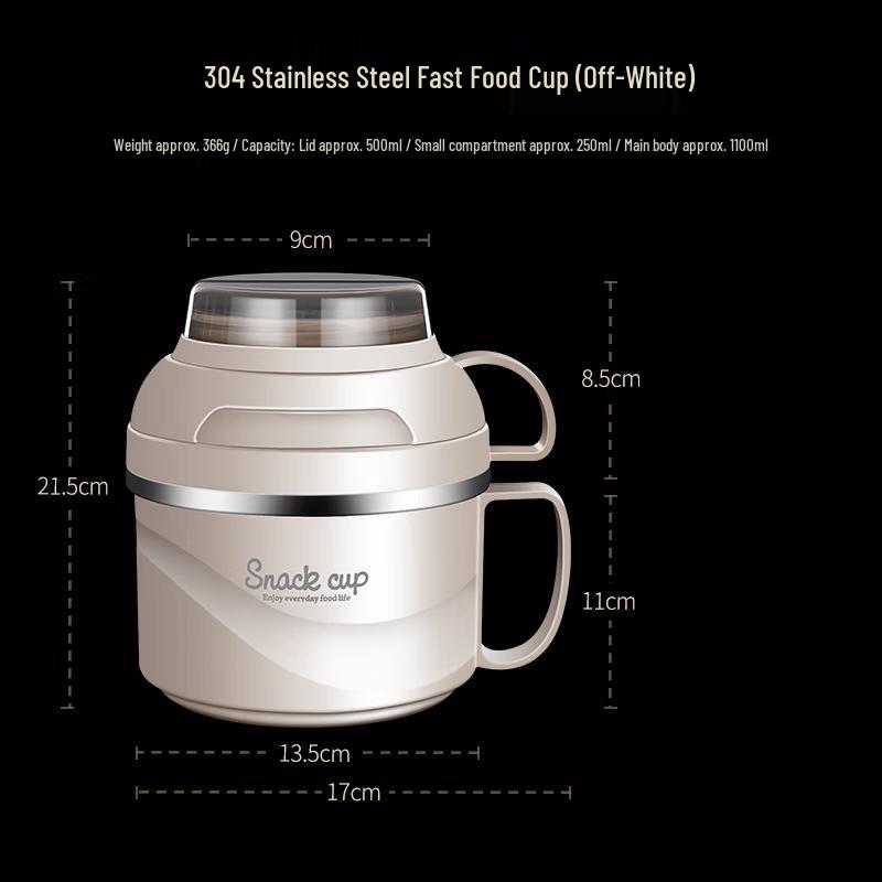 Cmaos Double-Layer 304 Stainless Steel Insulated Lunch Bowl