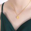 Zircon Geometry Pendant Necklace For Women Ins Korean Style Simple Gold Color Titanium Steel Neck Chain Fashion Jewelry Gifts