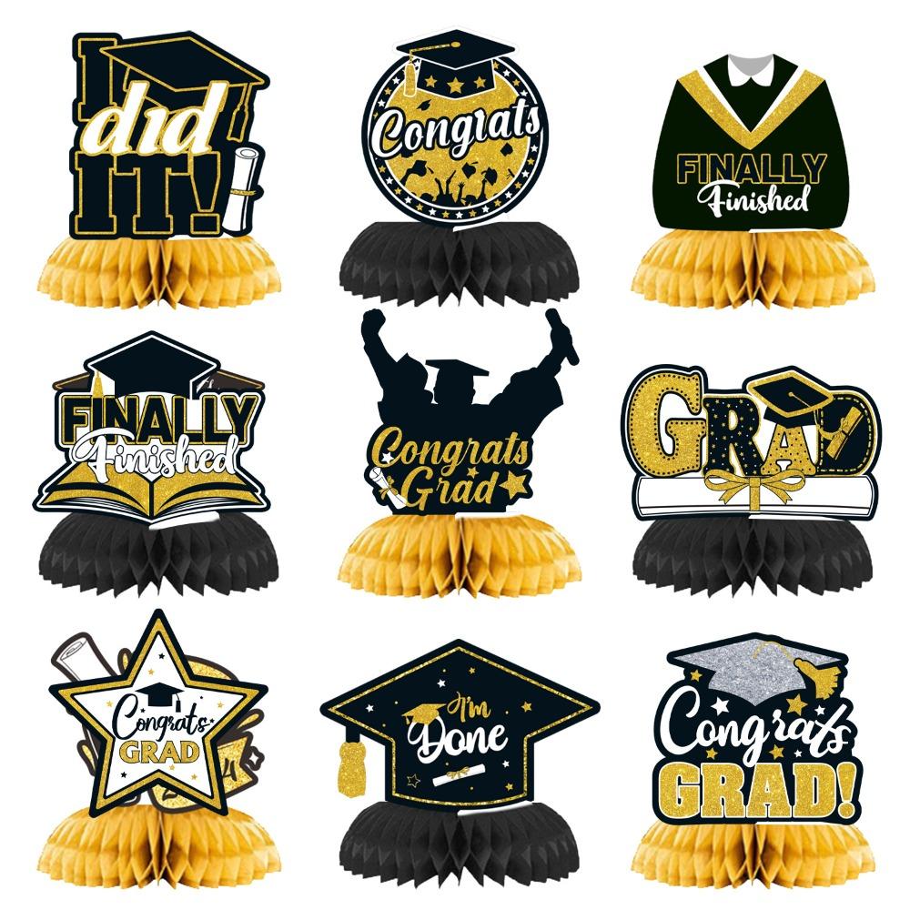

9pcs Congrats Grads Graduation Season Desktop Ornament For Graduation Celebration Party 9pcs