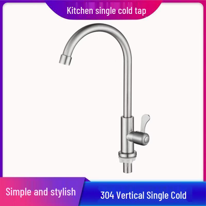 Stainless Steel Kitchen Sink Single Cold Faucet
