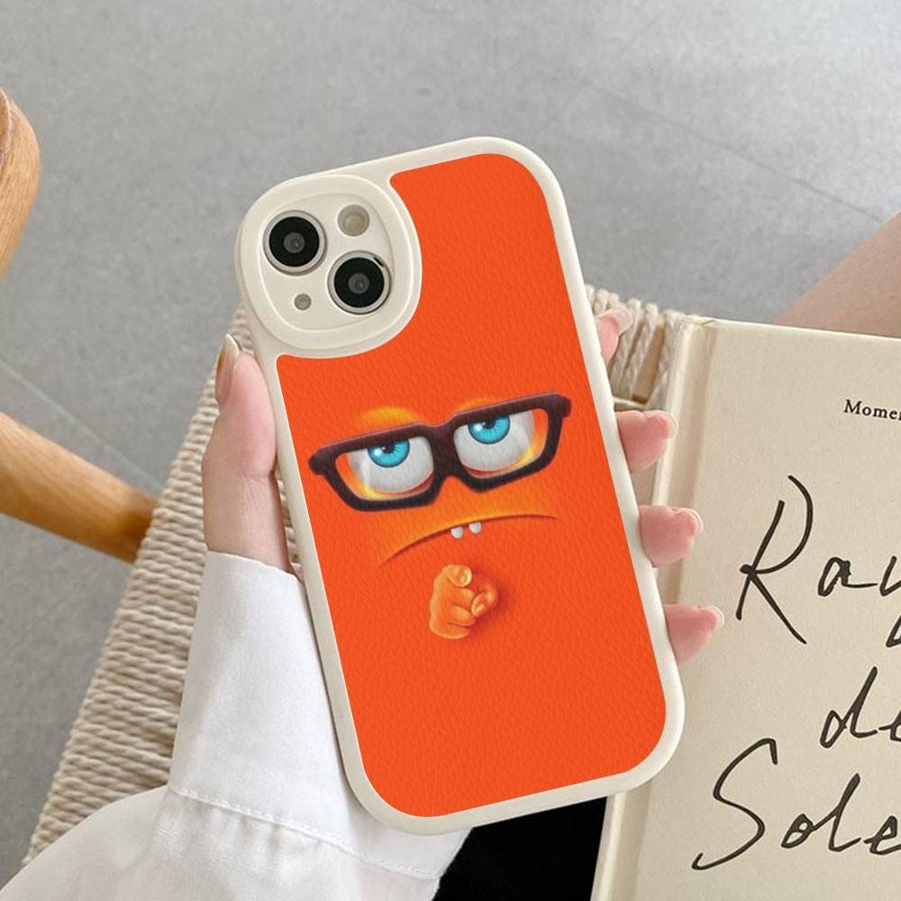 3D Funny Face Phone Case For IPhone 16 15 14 13 12 11 Pro Max Plus Leather Cover