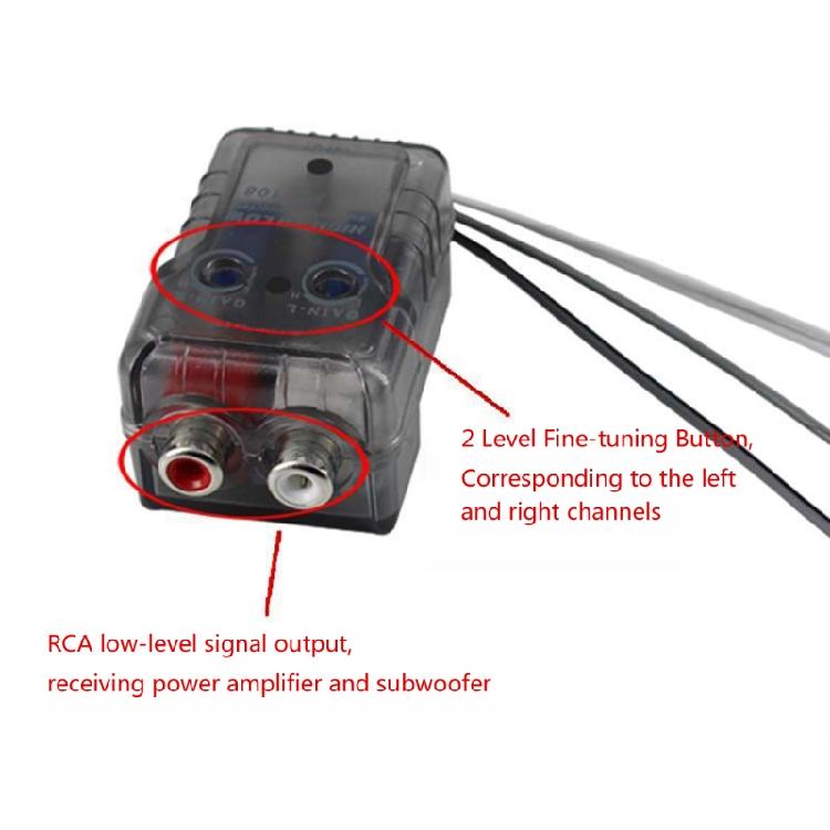 Adjustable Line Output Converter High to Low Level RCA Adapter Amplifier Audio