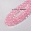 Natural Pink Crystal Beads - Transparent Round DIY Accessories (8-12mm)