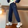 Girls' Autumn 2025 Sweatpants: New Fashionable, Loose-Fit, Long Sports Pants for Big Kids
