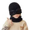 Berretto per bambini Sciarpa in due pezzi Velluto invernale Protezione per le orecchie Berretto di lana con occhiali Berretto lavorato a maglia per ragazzi Berretto da sci Skullies Berretti