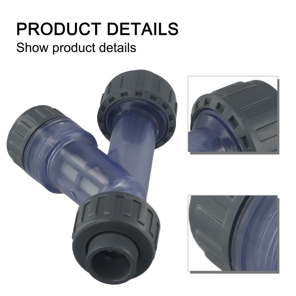 20 63mm Y-Type Filter Transparent PVC Y-Type Filter Easy Installation Removes Impurities And Debris Sturdy And Reliable