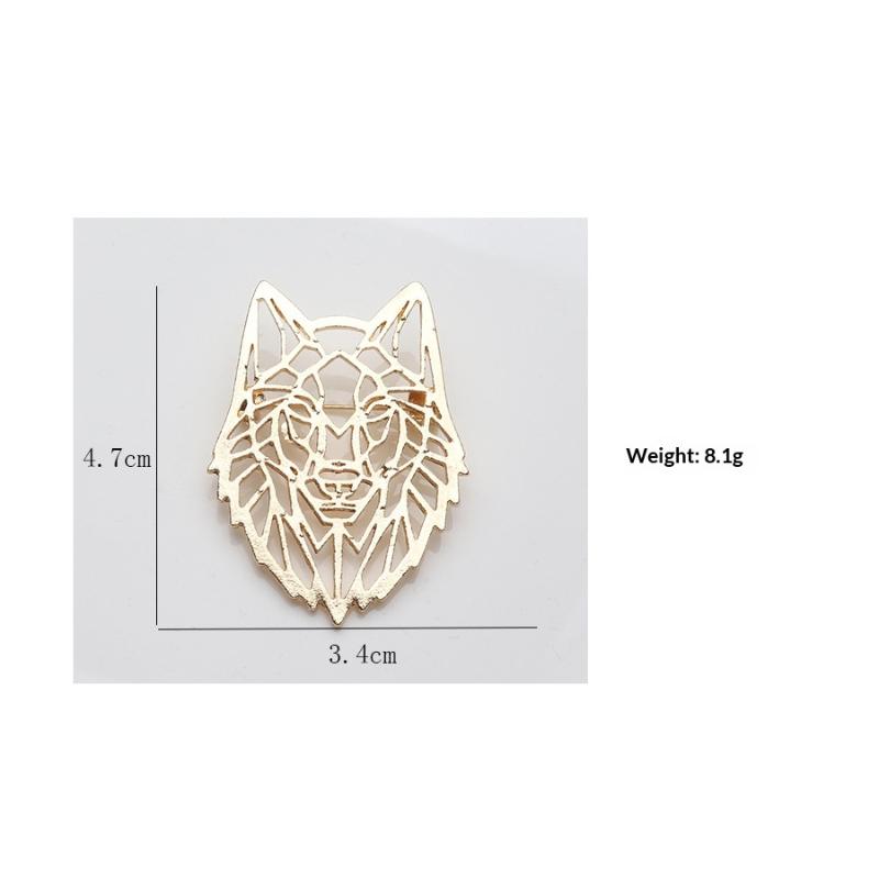 Animal Wolf Head Brooch For Men Women Stainless Steel Punk Lapel Pins Suit Collar Badges On Backpack Jewelry