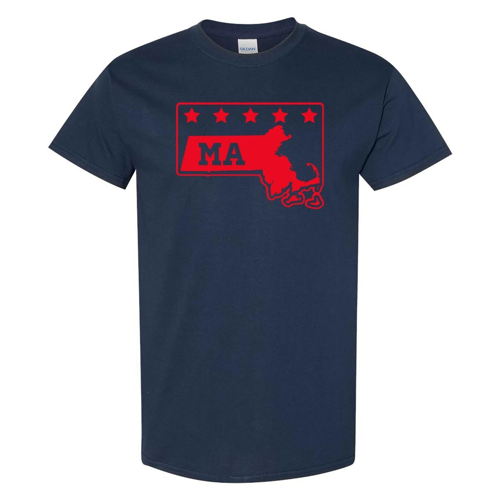 Massachusetts State Stars - Hometown Pride T Shirt - Navy M