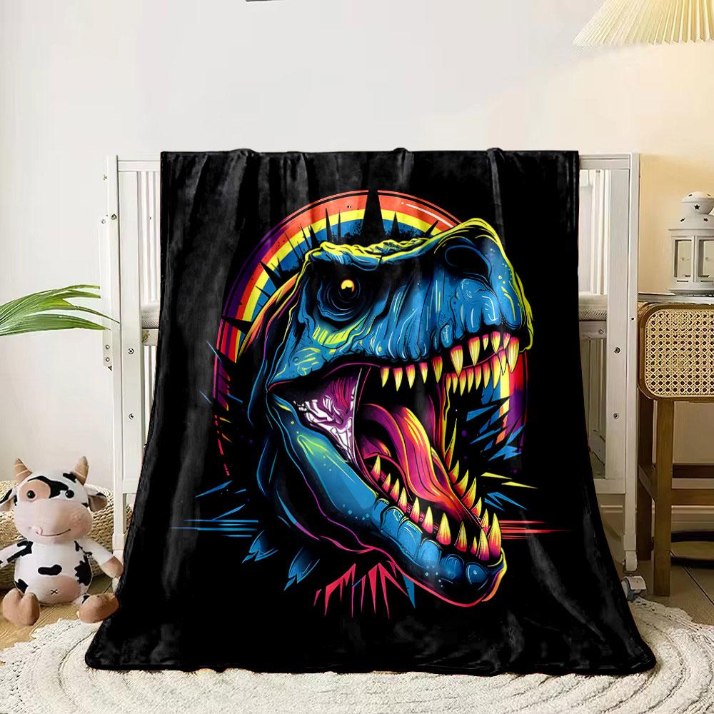 Neon Dinosaur Roar print blanket soft and cozy perfect for the living room bed sofa or a nap,gift