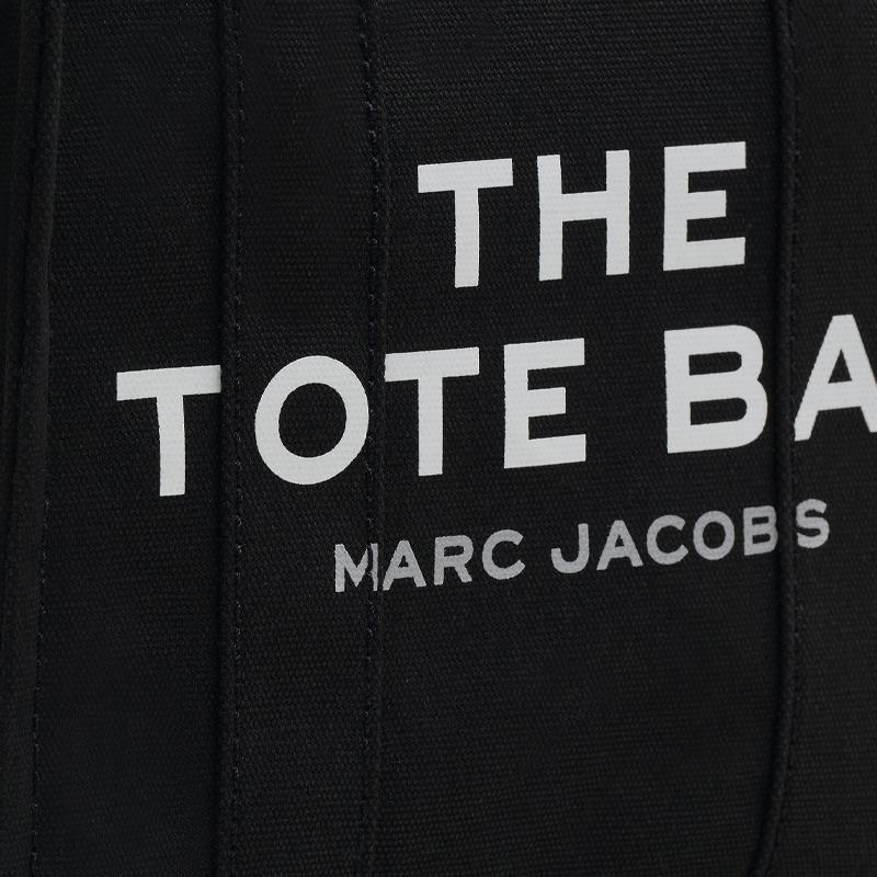 Marc Jacobs Canvas-Tragetasche mit Buchstabendruck Einkaufstasche Schulter-Crossbody-Handtasche Mini-Damen-Tragetaschen Schwarz M0016493-001