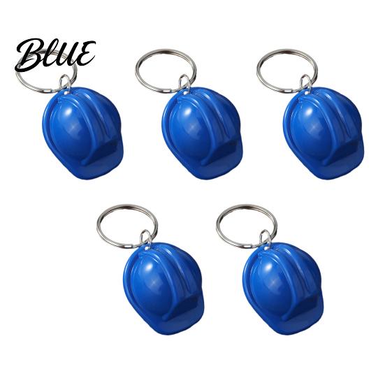 Mini Helmet Keychain 5Pcs Security Keychain Simulated Construction Key Ring Holder Decorative Pendant for Backpacks Handbags Plastic Chain
