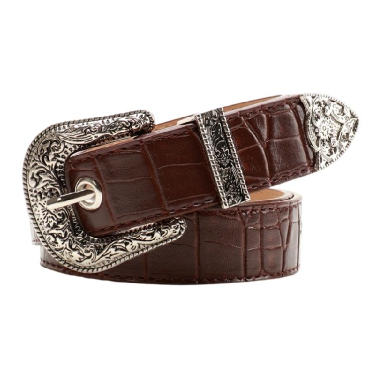 Natural Women's Timeless Belt Contemporary Themed PU Leather Strap Metal Hardware For Stylish Looks