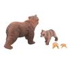 4 Stück Braunbär Wachstumszyklus Statue Realistische Detaillierte PVC Tierfigur für Zuhause Büro Party