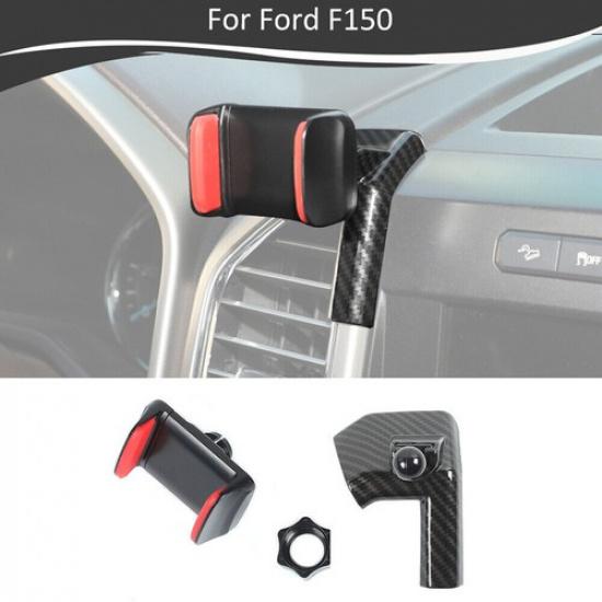 360° Phone Holder Mount Cellphone Bracket For Ford F-150 2015- Carbon Fiber