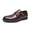 Ανδρικά Δερμάτινα Μοναχικά Παπούτσια Slip-On με Διπλή Αγκράφα - Μυτερή Μύτη, Επίσημα & Casual, Άνοιξη/Φθινόπωρο.