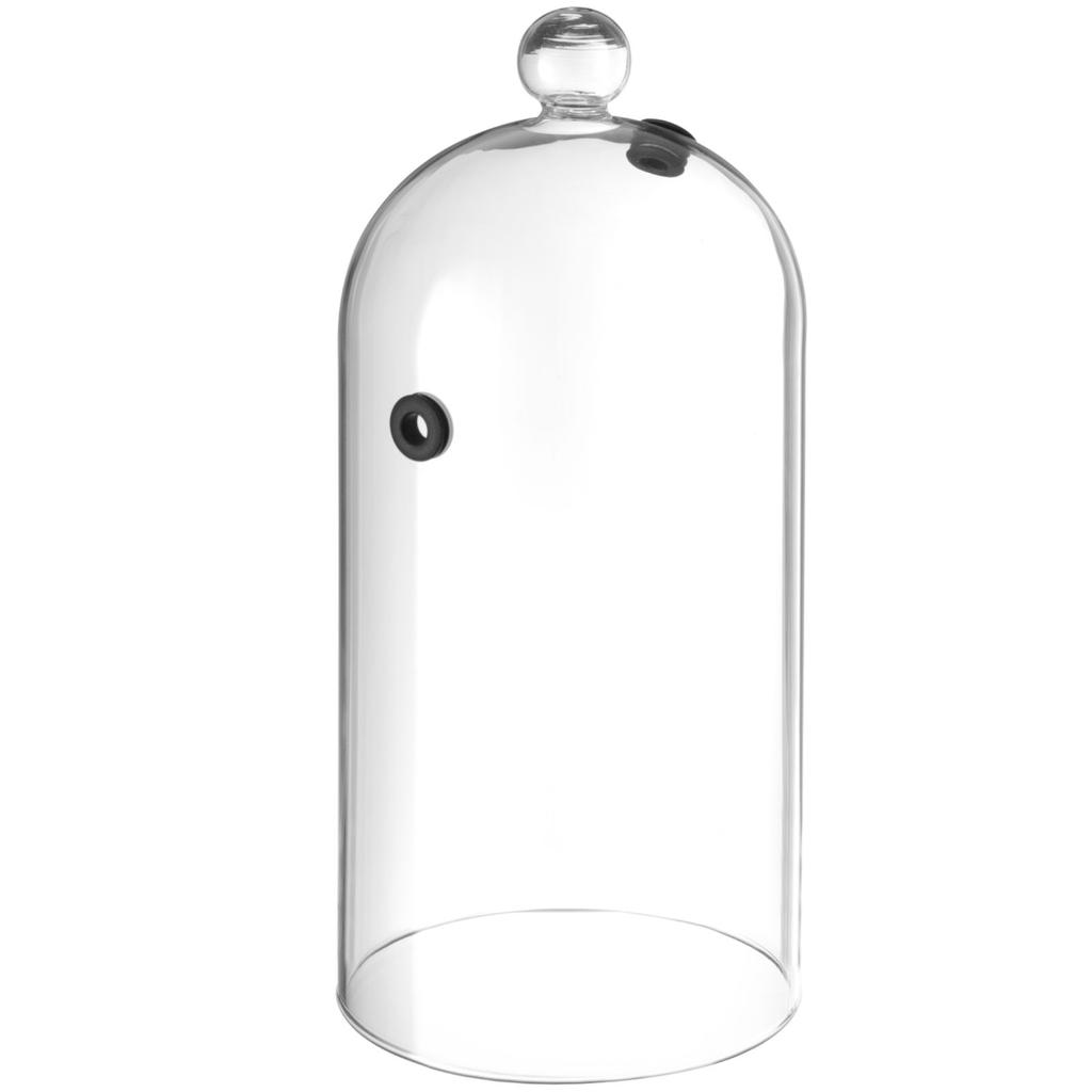 Oblong glass dome for smoking food on a plate with a hole of 130 mm diameter Hendi 199657