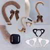 Handmade Plush Cat Ear Headband Tail Set Adult Cosplay Lolita Kawaii Anime Costume Accessory
