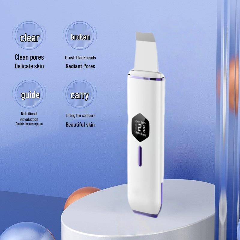 Rechargeable Ultrasonic Blackhead and Pimple Remover with EMS Skin Scraper