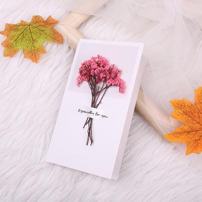 Thank You Card Mother's Day Greeting Card Dried Flower Handwritten Blessing Starry Sky 5PC Goddess Festival