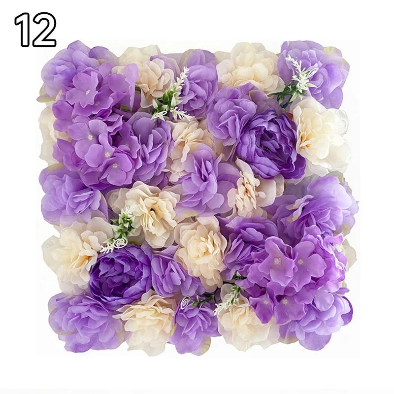 35x35cm Color Artificial Rose Flower Wall Panels Faux Rose Flower Row Stage Backdrop Layout Wedding Proposal Party Home Decor